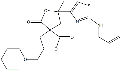 3-[2-(allylamino)-1,3-thiazol-4-yl]-3-methyl-8-[(pentyloxy)methyl]-2,7-dioxaspiro[4.4]nonane-1,6-dione Structure