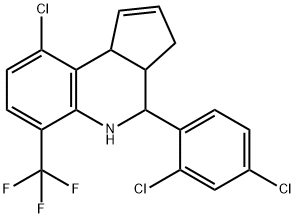 9-chloro-4-(2,4-dichlorophenyl)-6-(trifluoromethyl)-3a,4,5,9b-tetrahydro-3H-cyclopenta[c]quinoline 구조식 이미지