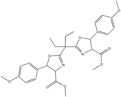 methyl 2-{1-ethyl-1-[4-(methoxycarbonyl)-5-(4-methoxyphenyl)-4,5-dihydro-1,3-oxazol-2-yl]propyl}-5-(4-methoxyphenyl)-4,5-dihydro-1,3-oxazole-4-carboxylate Structure