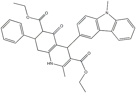 diethyl 2-methyl-4-(9-methyl-9H-carbazol-3-yl)-5-oxo-7-phenyl-1,4,5,6,7,8-hexahydro-3,6-quinolinedicarboxylate Structure
