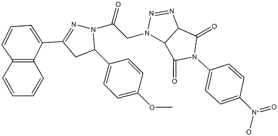 5-{4-nitrophenyl}-1-{2-[5-(4-methoxyphenyl)-3-(1-naphthyl)-4,5-dihydro-1H-pyrazol-1-yl]-2-oxoethyl}-3a,6a-dihydropyrrolo[3,4-d][1,2,3]triazole-4,6(1H,5H)-dione Structure