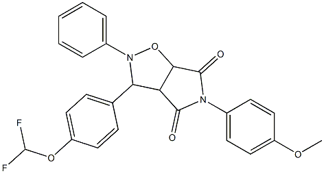 3-[4-(difluoromethoxy)phenyl]-5-(4-methoxyphenyl)-2-phenyldihydro-2H-pyrrolo[3,4-d]isoxazole-4,6(3H,5H)-dione Structure