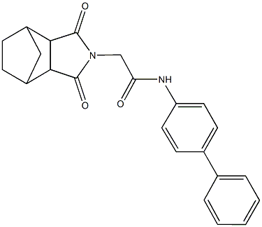 N-[1,1'-biphenyl]-4-yl-2-(3,5-dioxo-4-azatricyclo[5.2.1.0~2,6~]dec-4-yl)acetamide 구조식 이미지