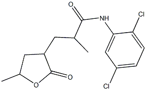 N-(2,5-dichlorophenyl)-2-methyl-3-(5-methyl-2-oxotetrahydro-3-furanyl)propanamide 구조식 이미지