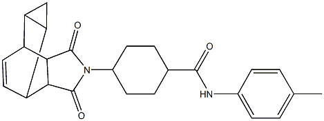 4-(3,5-dioxo-4-azatetracyclo[5.3.2.0~2,6~.0~8,10~]dodec-11-en-4-yl)-N-(4-methylphenyl)cyclohexanecarboxamide Structure