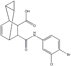 7-[(4-bromo-3-chloroanilino)carbonyl]tricyclo[3.2.2.0~2,4~]non-8-ene-6-carboxylic acid 구조식 이미지