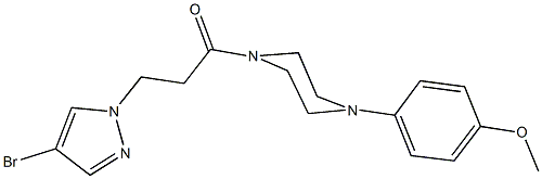 4-{4-[3-(4-bromo-1H-pyrazol-1-yl)propanoyl]-1-piperazinyl}phenyl methyl ether Structure