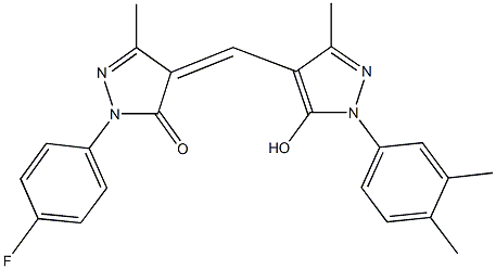 4-{[1-(3,4-dimethylphenyl)-5-hydroxy-3-methyl-1H-pyrazol-4-yl]methylene}-2-(4-fluorophenyl)-5-methyl-2,4-dihydro-3H-pyrazol-3-one 구조식 이미지
