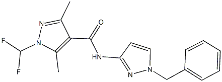 N-(1-benzyl-1H-pyrazol-3-yl)-1-(difluoromethyl)-3,5-dimethyl-1H-pyrazole-4-carboxamide 구조식 이미지