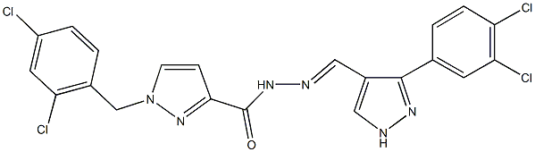 1-(2,4-dichlorobenzyl)-N'-{[3-(3,4-dichlorophenyl)-1H-pyrazol-4-yl]methylene}-1H-pyrazole-3-carbohydrazide Structure