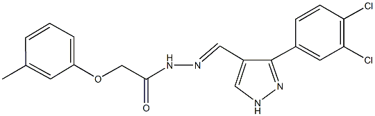 N'-{[3-(3,4-dichlorophenyl)-1H-pyrazol-4-yl]methylene}-2-(3-methylphenoxy)acetohydrazide Structure