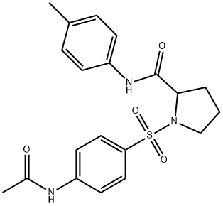 1-{[4-(acetylamino)phenyl]sulfonyl}-N-(4-methylphenyl)-2-pyrrolidinecarboxamide Structure