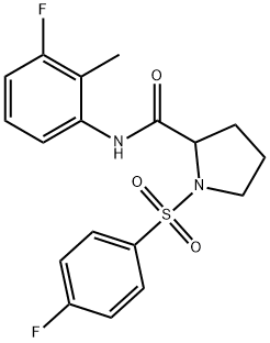 N-(3-fluoro-2-methylphenyl)-1-[(4-fluorophenyl)sulfonyl]-2-pyrrolidinecarboxamide 구조식 이미지