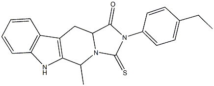 2-(4-ethylphenyl)-5-methyl-3-thioxo-2,3,5,6,11,11a-hexahydro-1H-imidazo[5',1':6,1]pyrido[3,4-b]indol-1-one 구조식 이미지