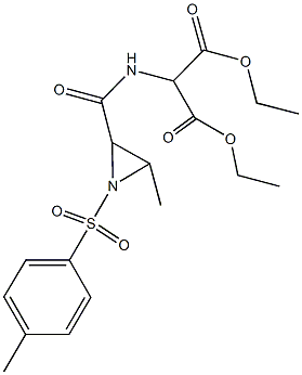 diethyl 2-[({3-methyl-1-[(4-methylphenyl)sulfonyl]-2-aziridinyl}carbonyl)amino]malonate 구조식 이미지