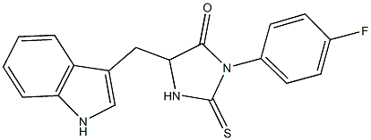 3-(4-fluorophenyl)-5-(1H-indol-3-ylmethyl)-2-thioxo-4-imidazolidinone 구조식 이미지