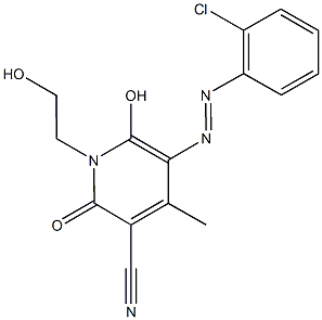 5-[(2-chlorophenyl)diazenyl]-6-hydroxy-1-(2-hydroxyethyl)-4-methyl-2-oxo-1,2-dihydro-3-pyridinecarbonitrile 구조식 이미지