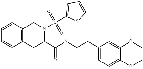 N-[2-(3,4-dimethoxyphenyl)ethyl]-2-(2-thienylsulfonyl)-1,2,3,4-tetrahydro-3-isoquinolinecarboxamide Structure