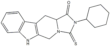 2-cyclohexyl-3-thioxo-2,3,5,6,11,11a-hexahydro-1H-imidazo[5',1':6,1]pyrido[3,4-b]indol-1-one 구조식 이미지