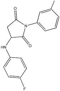 3-(4-fluoroanilino)-1-(3-methylphenyl)-2,5-pyrrolidinedione 구조식 이미지
