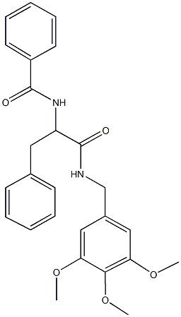 N-{1-benzyl-2-oxo-2-[(3,4,5-trimethoxybenzyl)amino]ethyl}benzamide 구조식 이미지