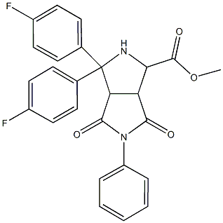 methyl 3,3-bis(4-fluorophenyl)-4,6-dioxo-5-phenyloctahydropyrrolo[3,4-c]pyrrole-1-carboxylate Structure
