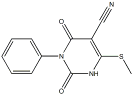 6-(methylsulfanyl)-2,4-dioxo-3-phenyl-1,2,3,4-tetrahydro-5-pyrimidinecarbonitrile Structure