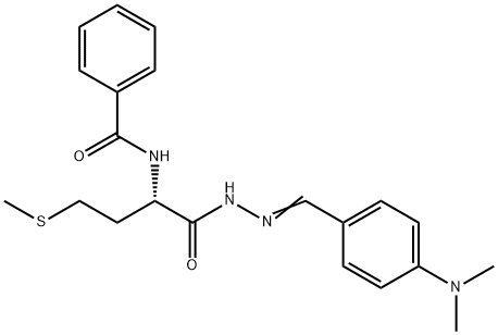 N-[1-({2-[4-(dimethylamino)benzylidene]hydrazino}carbonyl)-3-(methylsulfanyl)propyl]benzamide 구조식 이미지