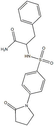 2-({[4-(2-oxo-1-pyrrolidinyl)phenyl]sulfonyl}amino)-3-phenylpropanamide 구조식 이미지