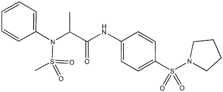 2-[(methylsulfonyl)anilino]-N-[4-(1-pyrrolidinylsulfonyl)phenyl]propanamide 구조식 이미지