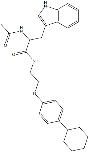 2-(acetylamino)-N-[2-(4-cyclohexylphenoxy)ethyl]-3-(1H-indol-3-yl)propanamide 구조식 이미지