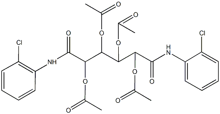 2,3-bis(acetyloxy)-1-[1-(acetyloxy)-2-(2-chloroanilino)-2-oxoethyl]-4-(2-chloroanilino)-4-oxobutyl acetate 구조식 이미지