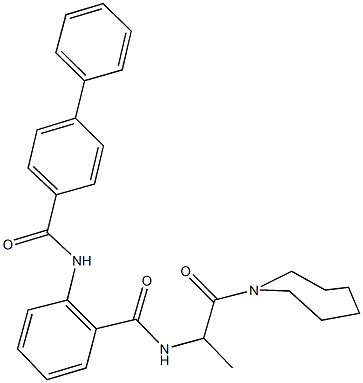 N-[2-({[2-(1-azepanyl)-1-methyl-2-oxoethyl]amino}carbonyl)phenyl][1,1'-biphenyl]-4-carboxamide 구조식 이미지