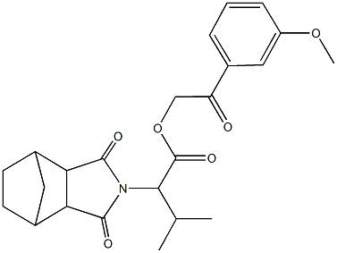 2-(3-methoxyphenyl)-2-oxoethyl 2-(3,5-dioxo-4-azatricyclo[5.2.1.0~2,6~]dec-4-yl)-3-methylbutanoate 구조식 이미지