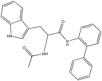 2-(acetylamino)-N-[1,1'-biphenyl]-2-yl-3-(1H-indol-3-yl)propanamide 구조식 이미지