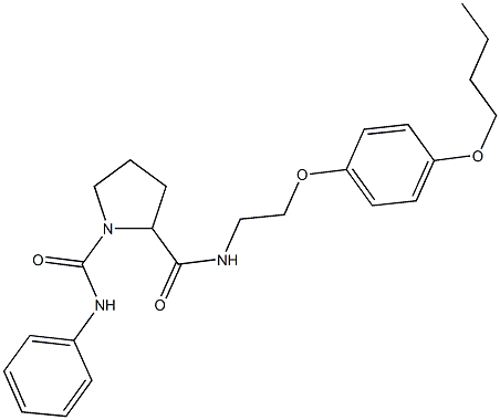 N~2~-[2-(4-butoxyphenoxy)ethyl]-N~1~-phenyl-1,2-pyrrolidinedicarboxamide 구조식 이미지