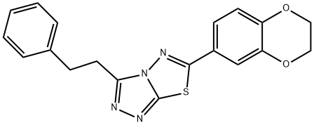 6-(2,3-dihydro-1,4-benzodioxin-6-yl)-3-(2-phenylethyl)[1,2,4]triazolo[3,4-b][1,3,4]thiadiazole 구조식 이미지