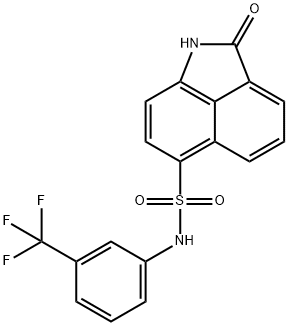 2-oxo-N-[3-(trifluoromethyl)phenyl]-1,2-dihydrobenzo[cd]indole-6-sulfonamide 구조식 이미지