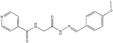 N-{2-[2-(4-methoxybenzylidene)hydrazino]-2-oxoethyl}isonicotinamide 구조식 이미지