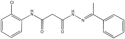 N-(2-chlorophenyl)-3-oxo-3-[2-(1-phenylethylidene)hydrazino]propanamide 구조식 이미지