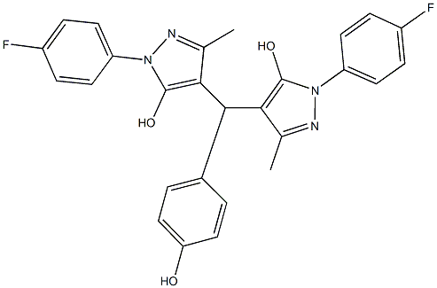 1-(4-fluorophenyl)-4-[[1-(4-fluorophenyl)-5-hydroxy-3-methyl-1H-pyrazol-4-yl](4-hydroxyphenyl)methyl]-3-methyl-1H-pyrazol-5-ol 구조식 이미지