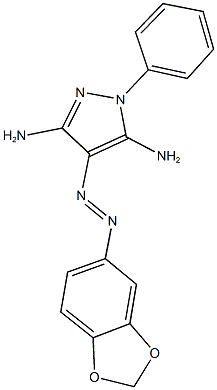 3-amino-4-(1,3-benzodioxol-5-yldiazenyl)-1-phenyl-1H-pyrazol-5-ylamine Structure