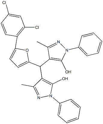 4-[[5-(2,4-dichlorophenyl)-2-furyl](5-hydroxy-3-methyl-1-phenyl-1H-pyrazol-4-yl)methyl]-3-methyl-1-phenyl-1H-pyrazol-5-ol 구조식 이미지