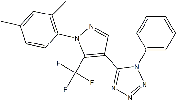 5-[1-(2,4-dimethylphenyl)-5-(trifluoromethyl)-1H-pyrazol-4-yl]-1-phenyl-1H-tetraazole 구조식 이미지