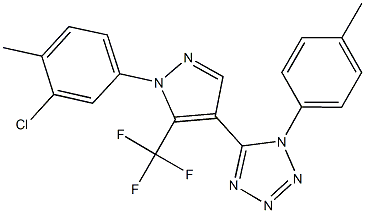 5-[1-(3-chloro-4-methylphenyl)-5-(trifluoromethyl)-1H-pyrazol-4-yl]-1-(4-methylphenyl)-1H-tetraazole Structure