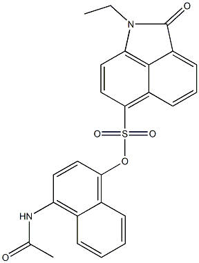 4-(acetylamino)-1-naphthyl 1-ethyl-2-oxo-1,2-dihydrobenzo[cd]indole-6-sulfonate 구조식 이미지
