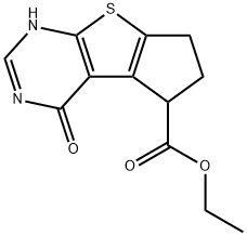 ethyl 4-oxo-3,5,6,7-tetrahydro-4H-cyclopenta[4,5]thieno[2,3-d]pyrimidine-5-carboxylate 구조식 이미지