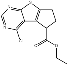 ethyl 4-chloro-6,7-dihydro-5H-cyclopenta[4,5]thieno[2,3-d]pyrimidine-5-carboxylate Structure