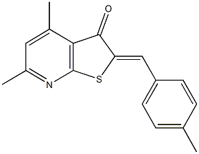4,6-dimethyl-2-(4-methylbenzylidene)thieno[2,3-b]pyridin-3(2H)-one Structure