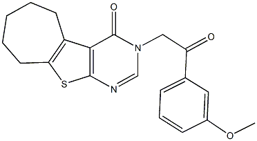 3-[2-(3-methoxyphenyl)-2-oxoethyl]-3,5,6,7,8,9-hexahydro-4H-cyclohepta[4,5]thieno[2,3-d]pyrimidin-4-one 구조식 이미지